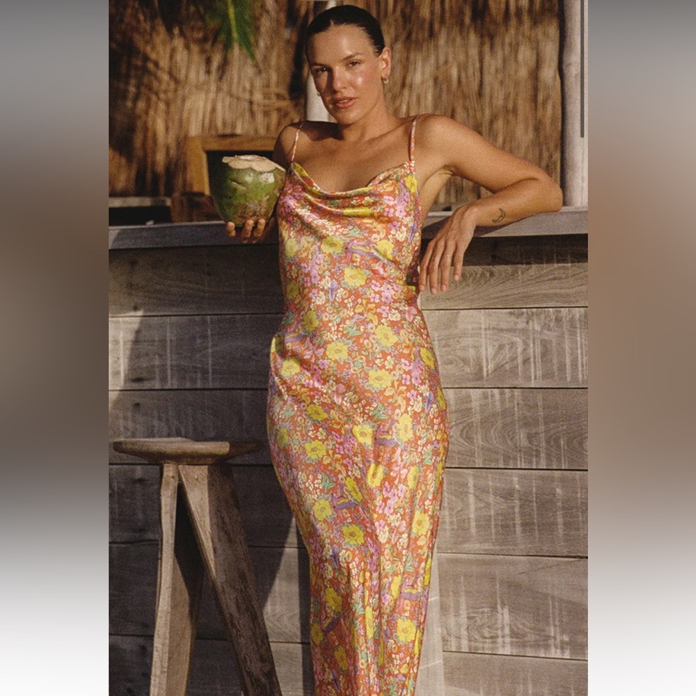 LAST DRINKS BIAS STRAPPY MAXI DRESS